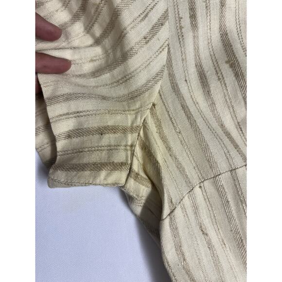 Vintage Dan Keller Tan Wiggle Dress Short Sleeve Stripes Union Label Mod 50s 60s - Picture 7 of 9